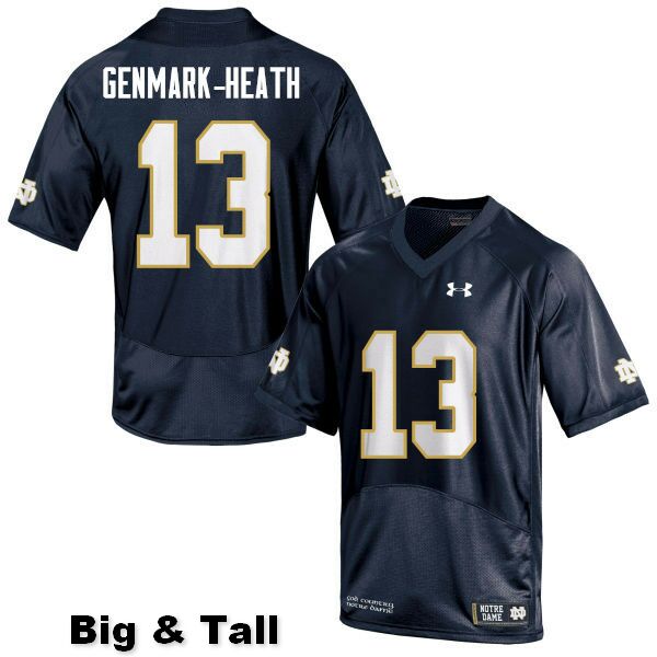 Men's NCAA Notre Dame Fighting Irish #13 Jordan Genmark-Heath Stitched College Under Armour Authentic Navy Big & Tall Football Jersey RU10N70RI